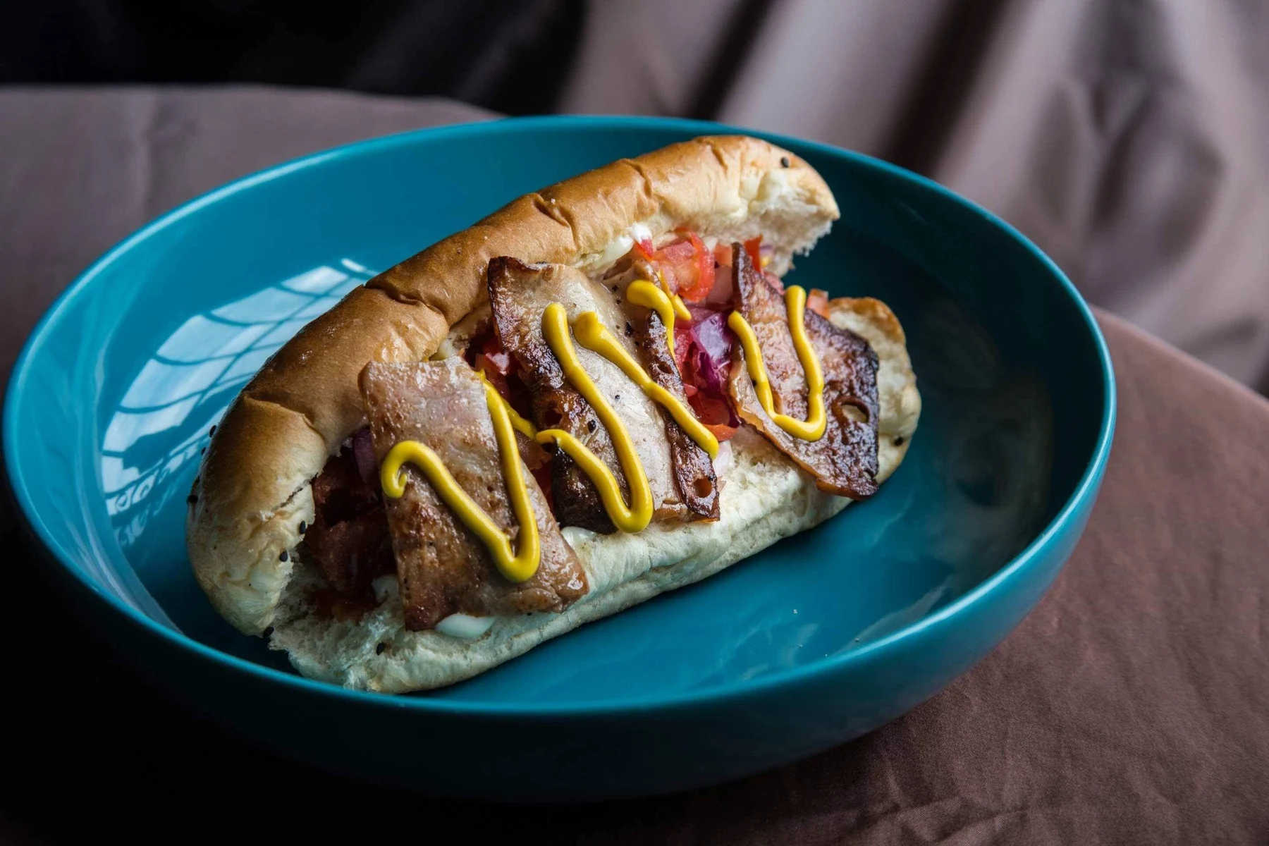 Fotografía de producto de hot dog especial de Burger Planet