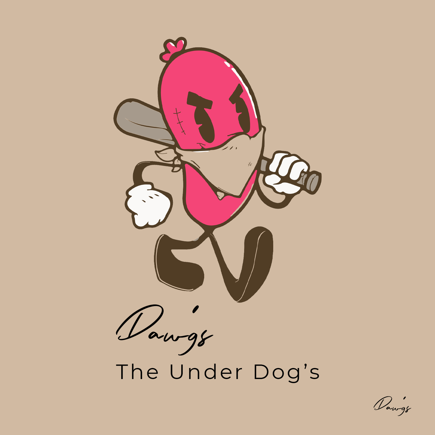 Logotipo ilustrado del restaurante The Under Dog's